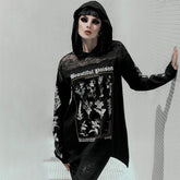 Pbong mid size graduation outfit romantic style teen swag clean girl ideas 90s latina aesthetic Rosetic Y2K Darkness Women Hoodies Loose Fashion Gothic Long Sleeve Printing Round Neck Pullover Spring Autumn Hoodie Sweatshirt